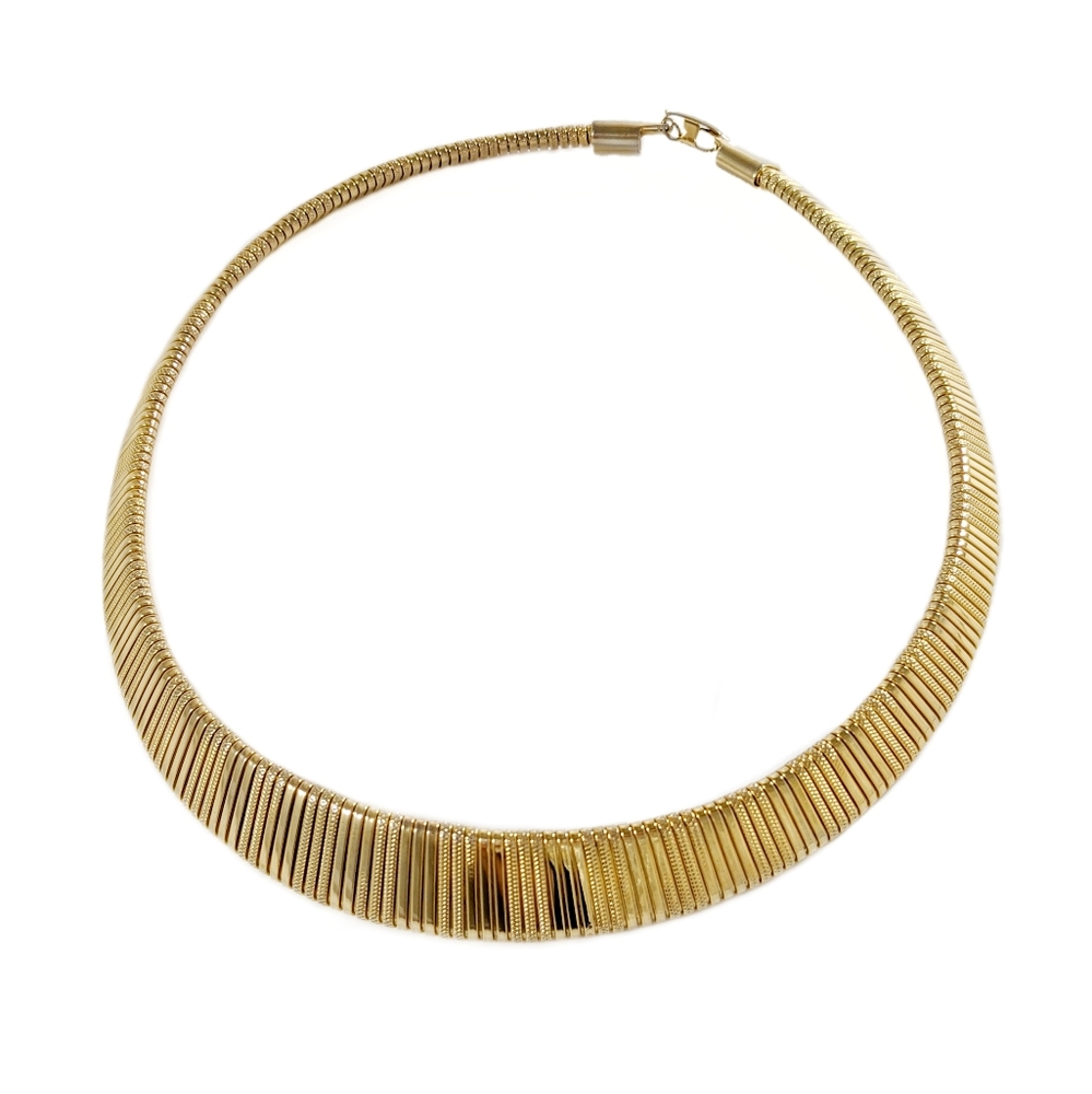 16in Gold Tone Omega Necklace